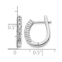 14k White Gold Diamond Hinged Hoop Earrings