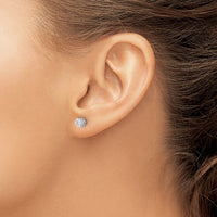 14k White Gold Diamond Cluster Screwback Post Earrings