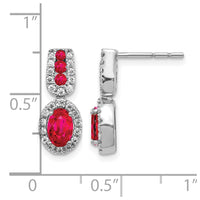 14k White Gold Diamond and Ruby Earrings