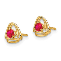 14k Amethyst Post Earrings