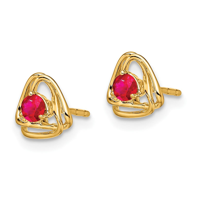 14k Amethyst Post Earrings