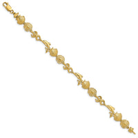14K Dolphin and Sea Shells Bracelet