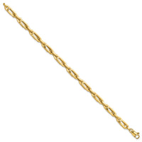 14K Gold Polished Fancy Link Mens Bracelet