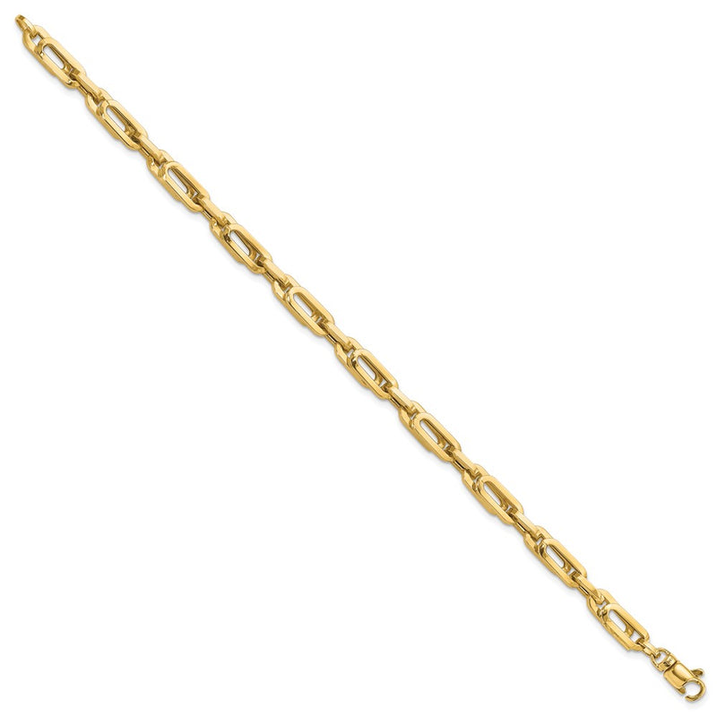 14K Gold Polished Fancy Link Mens Bracelet