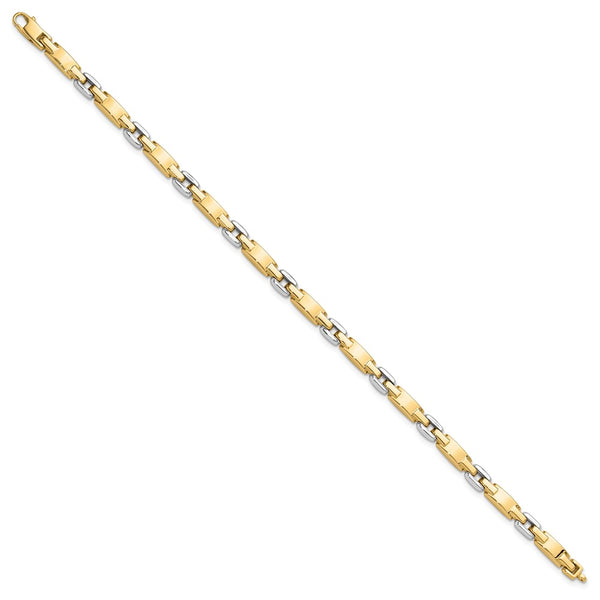 14K Two-tone Polished Fancy Link Bracelet