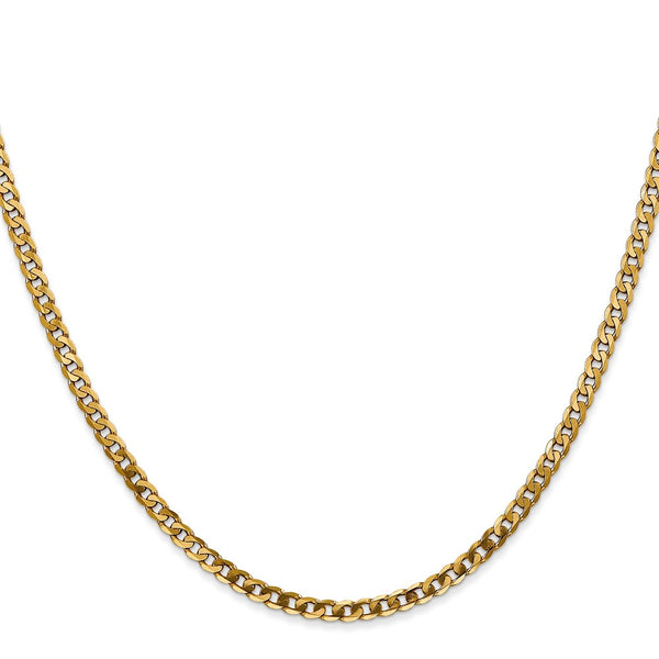 14k 2.9mm Flat Beveled Curb Chain