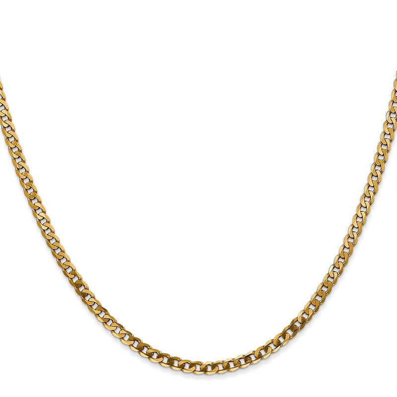 14k 2.9mm Flat Beveled Curb Chain