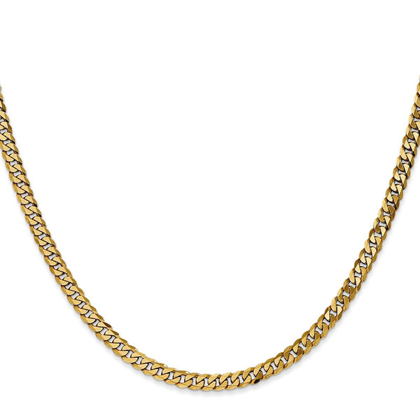 14k 3.9mm Flat Beveled Curb Chain