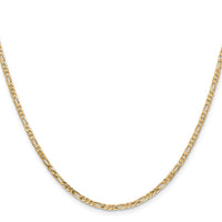 14k 2.25mm Flat Figaro Chain