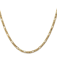 14k 3mm Flat Figaro Chain