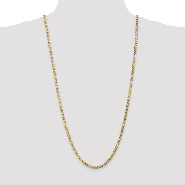 14k 4mm Flat Figaro Chain