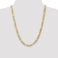 14k 7mm Flat Figaro Chain