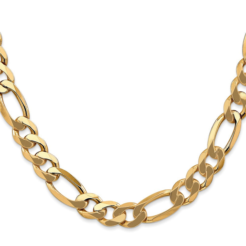 14k 8.75mm Flat Figaro Chain