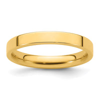 14KY 3mm Standard Flat Comfort Fit Band Size 7.5