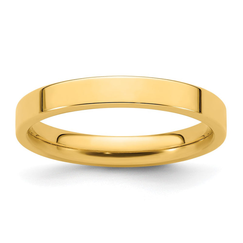 14KY 3mm Standard Flat Comfort Fit Band Size 7.5