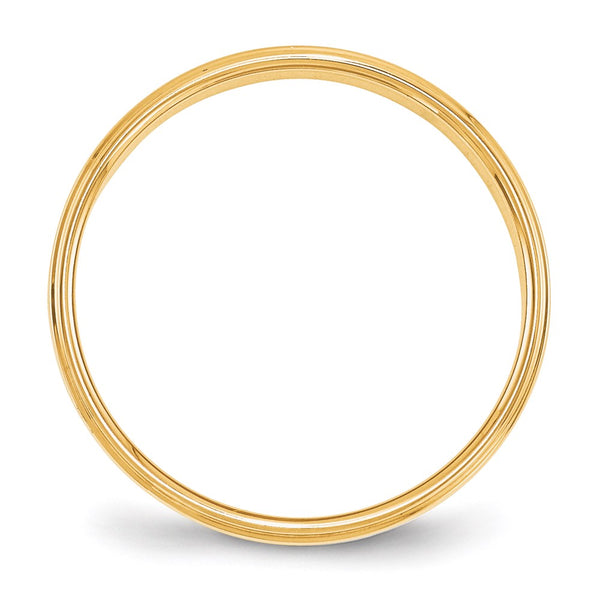 14KY 4mm Flat with Step Edge Band Size 5.5