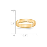 14KY 4mm Flat with Step Edge Band Size 8.5