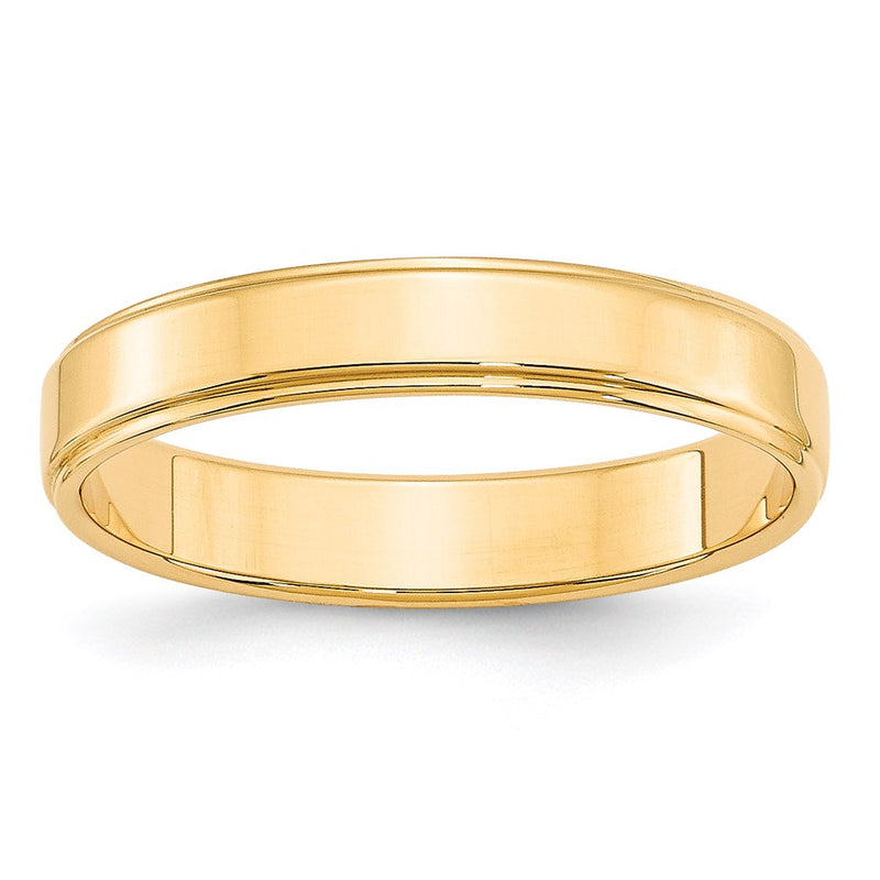 14KY 4mm Flat with Step Edge Band Size 5.5
