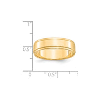 14KY 6mm Flat with Step Edge Band Size 12.5