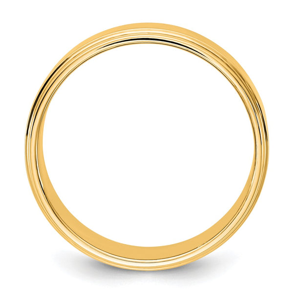 14KY 7mm Flat with Step Edge Band Size 8.5
