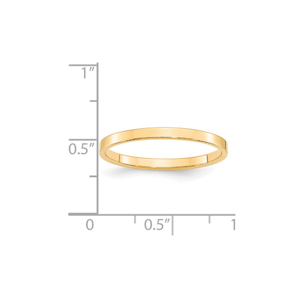 14KY 2mm LTW Flat Band Size 11