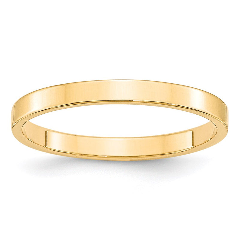 14KY 2.5mm LTW Flat Band Size 12.5