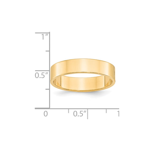 14KY 5mm LTW Flat Band Size 9