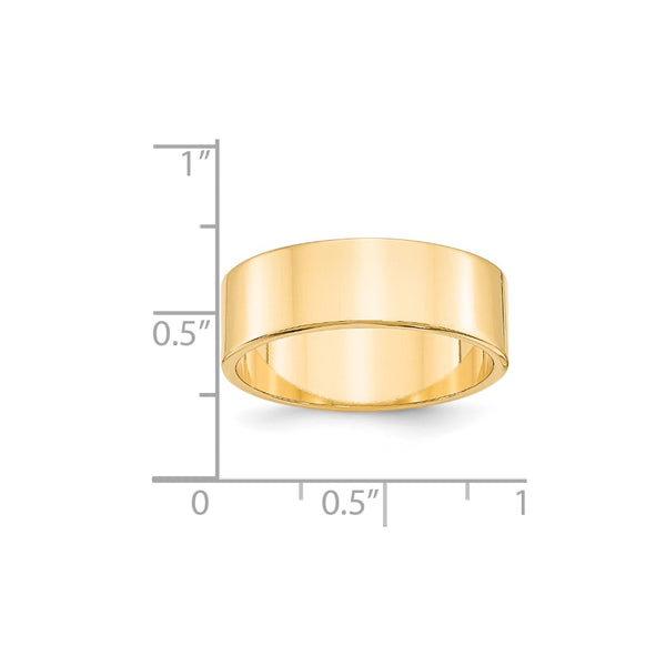 14KY 7mm LTW Flat Band Size 9