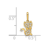 14k Madi K CZ Cat Pendant