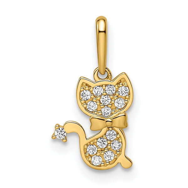 14k Madi K CZ Cat Pendant
