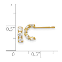 14k Madi K CZ Children's Five Stone Hoop Post Earrings