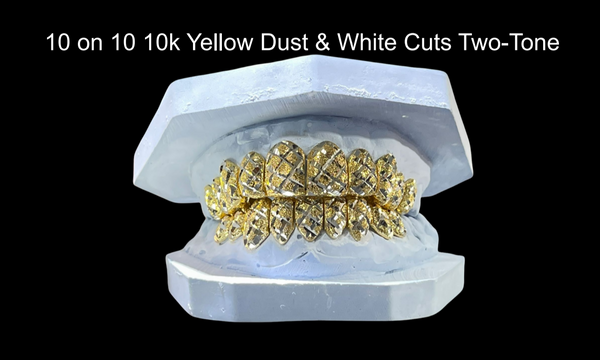 10 on 10 10k Yellow Dust & White Cuts Two-Tone