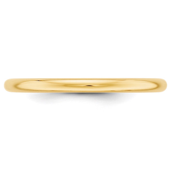 14KY 2mm Half Round Band Size 9.5