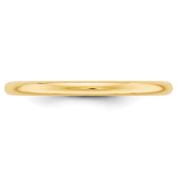 14KY 2mm Half Round Band Size 8.5