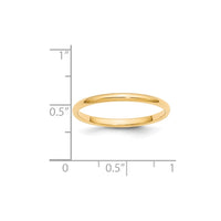 14KY 2mm Half Round Band Size 9.5