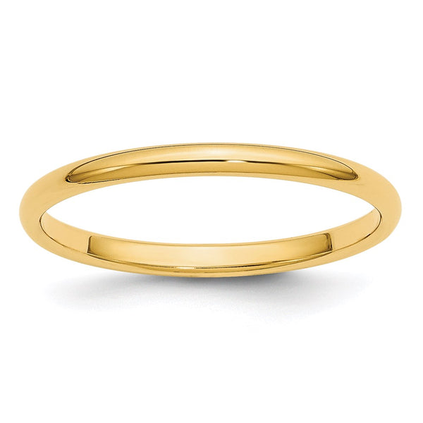 14KY 2mm Half Round Band Size 8.5