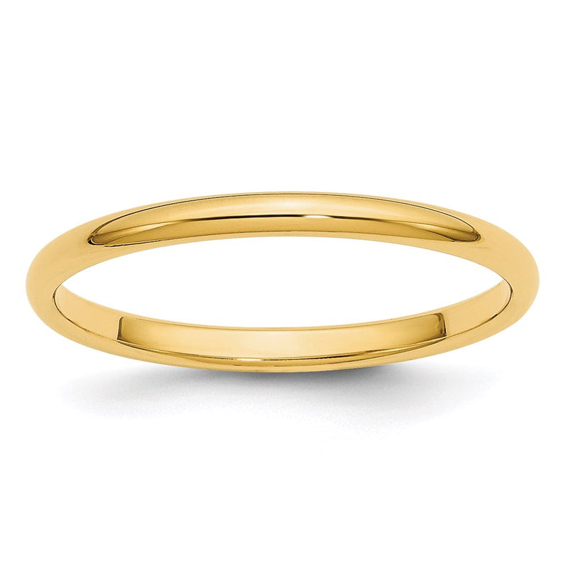 14KY 2mm Half Round Band Size 8.5