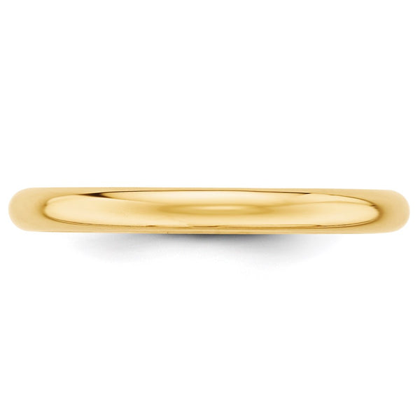 14KY 2.5mm Half Round Band Size 7