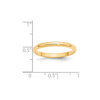 14KY 2.5mm Half Round Band Size 7