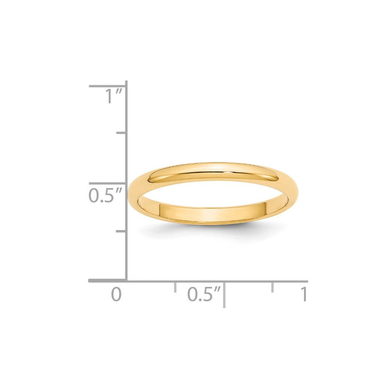 14KY 2.5mm Half Round Band Size 10