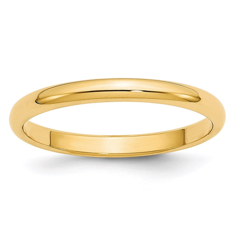 14KY 2.5mm Half Round Band Size 7