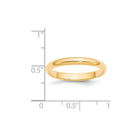 14KY 3mm Half-Round Wedding Band Size 10.5