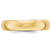 14KY 5mm Half-Round Wedding Band Size 5