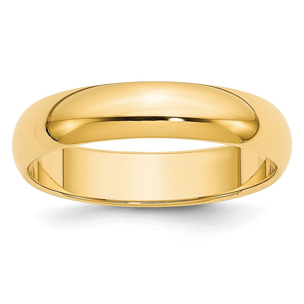 14KY 5mm Half-Round Wedding Band Size 12