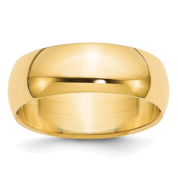 14KY 6mm Half-Round Wedding Band Size 11