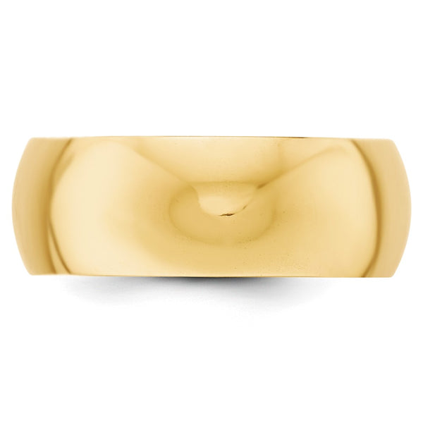 14KY 8mm Half-Round Wedding Band Size 11