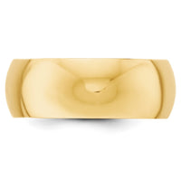 14KY 8mm Half-Round Wedding Band Size 6.5