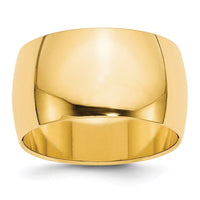 14KY 12mm Half Round Band Size 10.5