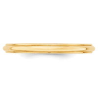 14KY 2.5mm Half Round with Edge Band Size 4