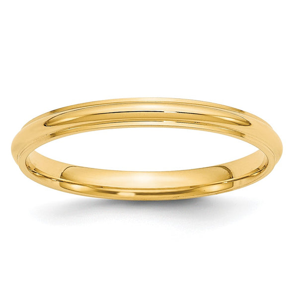 14KY 2.5mm Half Round with Edge Band Size 6.5